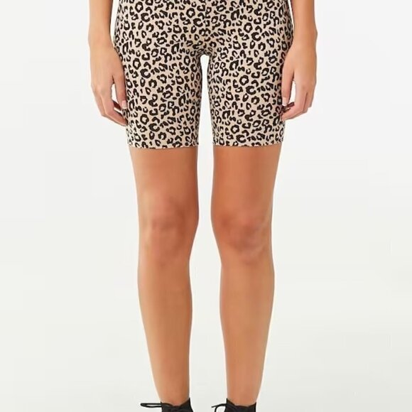 Forever 21 Active Leopard Print Biker Shorts - Picture 2 of 6